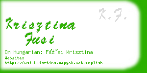 krisztina fusi business card